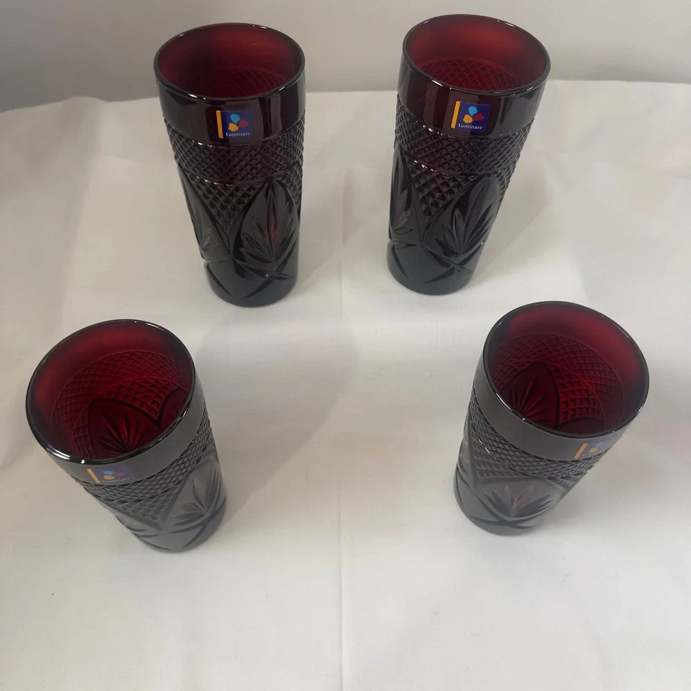 4 Luminarc Ruby Tumblers‎ 6.25